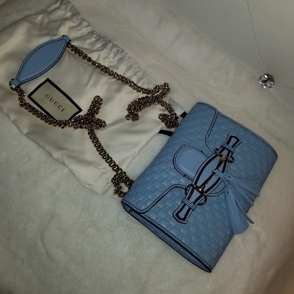 NEW GUCCI Mini Emily Microguccissima Periwinkle - Picture 8 of 16
